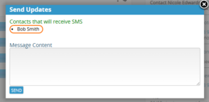 SMS dialog popup