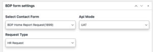 BDP Form Settings