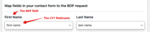 BDP Forms - Map fields