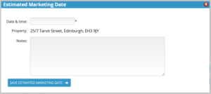 Estimated marketing date modal