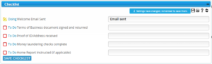 How the Checklist appears on a property page
